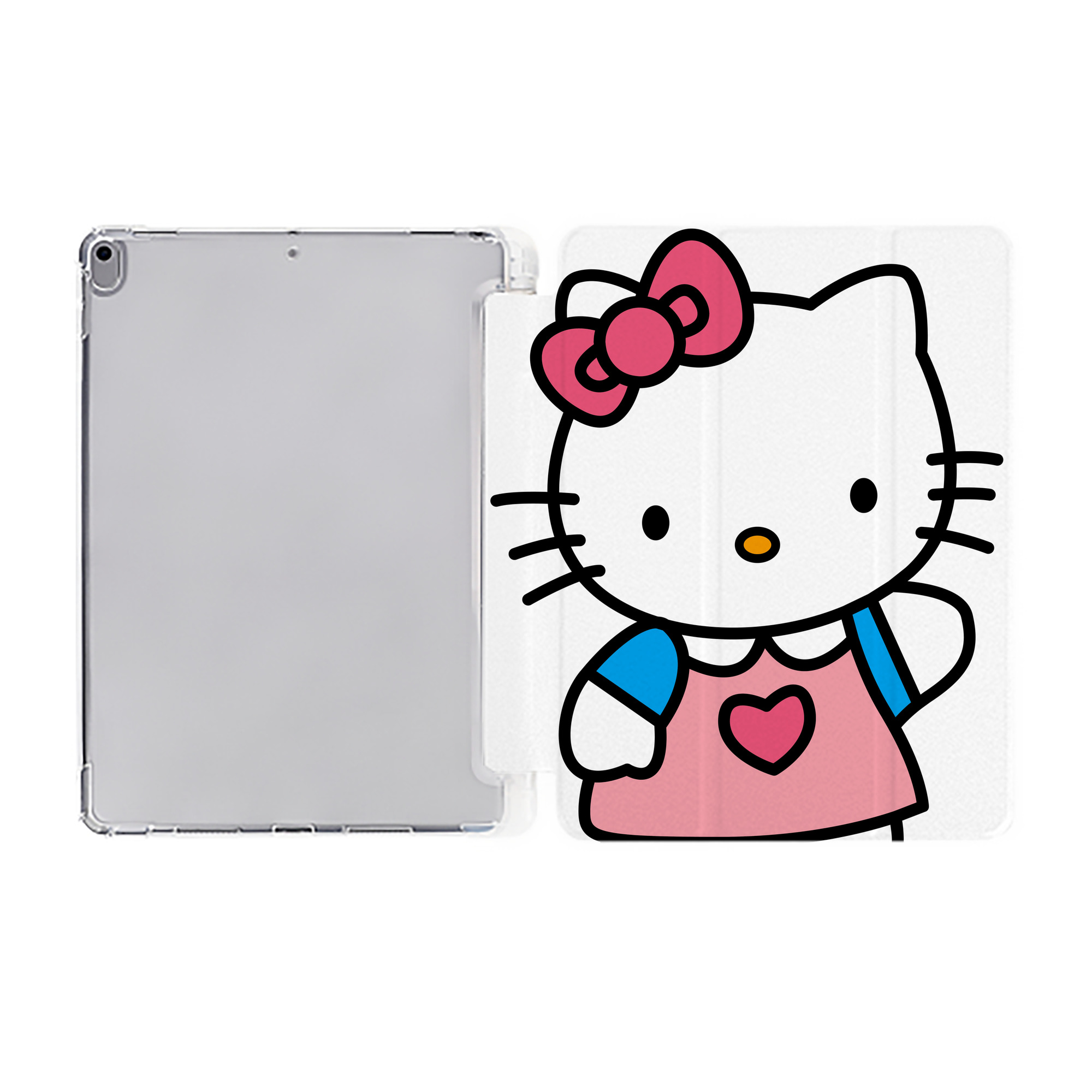 （画像用） Hello Kitty ハローキティ IPad ケース ペン収納付き 三つ折りスタンド PUレザー×シリコン 対応機種9.5/10.5/10.9インチ